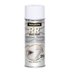 MASTON SPRAY VINYL RR 20(slično RAL 9003) white-bijela, 400 ml,na bazi vinila, direktno na PU,vinil,pvc,poliester,limene krovove itd..